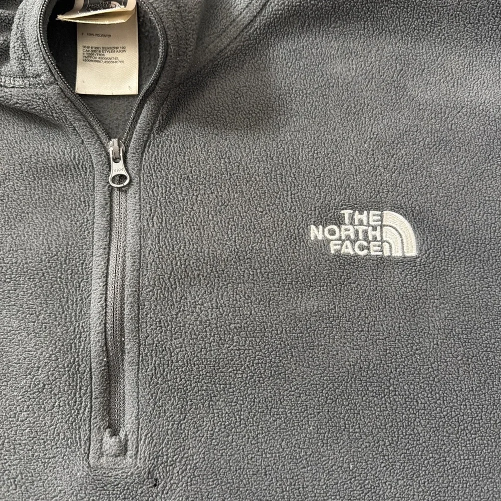 The North Face Men's Quarter Zip Smokey Grey XL Warm Fleece Cap Rock Texture Gym